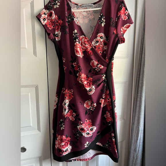 Purple Floral Mini Dress - Picture 1 of 6